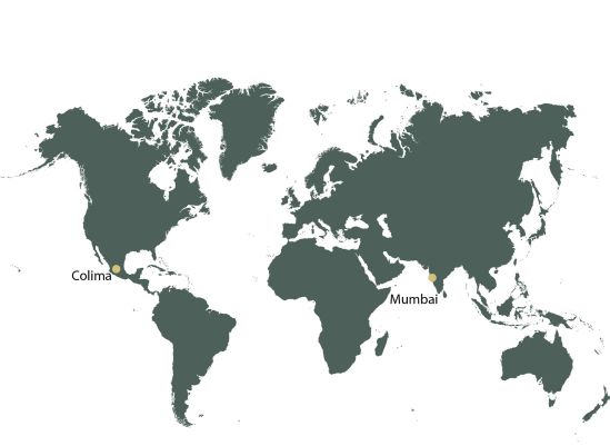 Location of Colima city, in Colima, Mexico