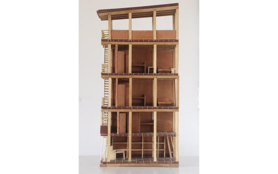 Model of Noor Ahmed Khan's house | Material: Leather and Wood | Designer: Ikhtihar Khan (Shabbu) | Artisans: Manoj Vishwakarma, Phool Babu