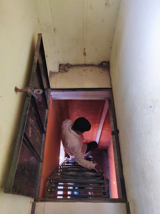Staircases make entering the room a feature of the building plan rather than the elevation