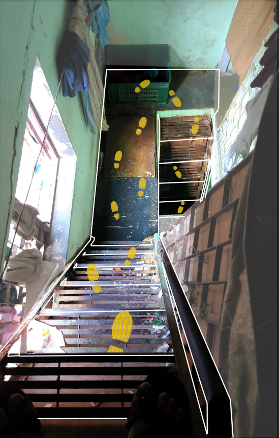 Staircase arrangement in Badal bhai’s house