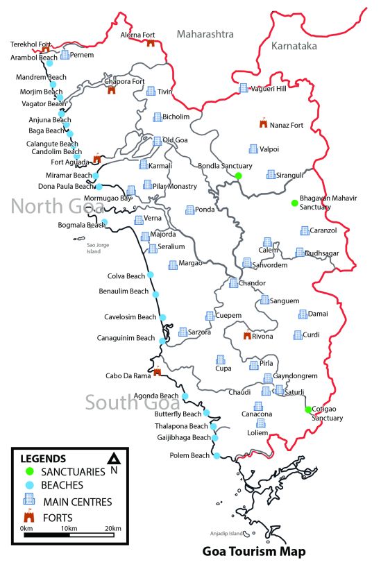 Tourism Map of Goa 