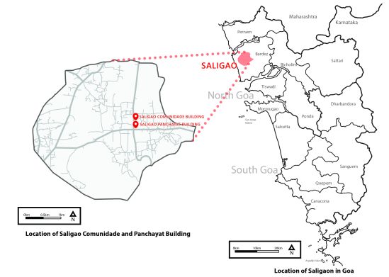 Figure 1: Map showing the location of the Saligao Comunidade in Goa