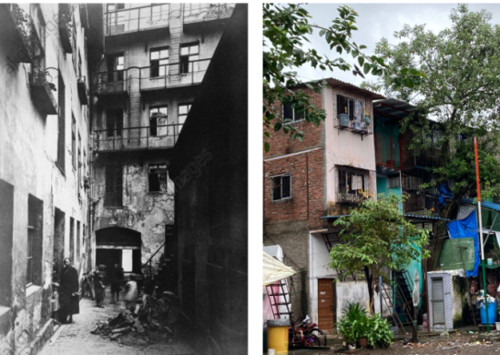 House facades of Berlin and Dharavi