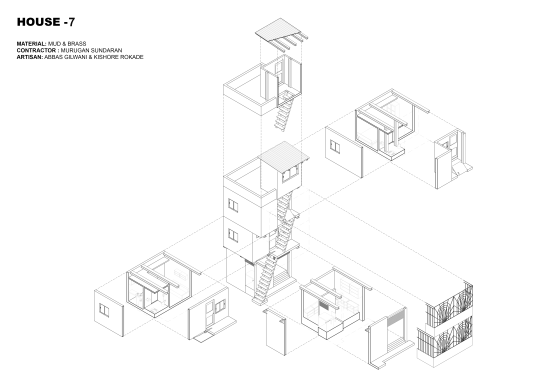 Architectural drawing of the model for house no. 7