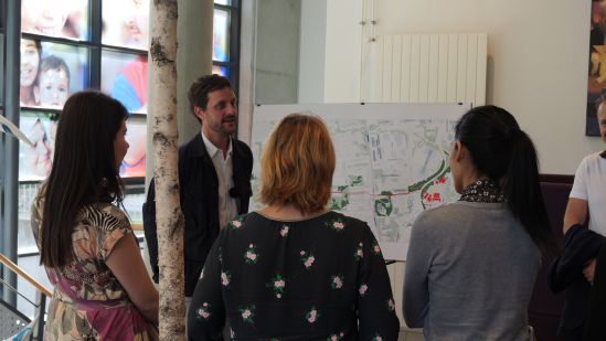 Matias Echanove from urbz team presenting to the local stakeholders at the Expo II