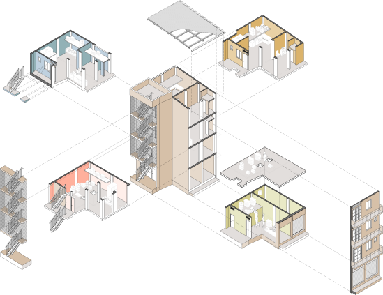 Axonometric model of house no. 9