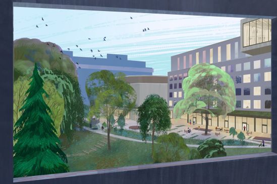 View of the terrace from the neighboring building