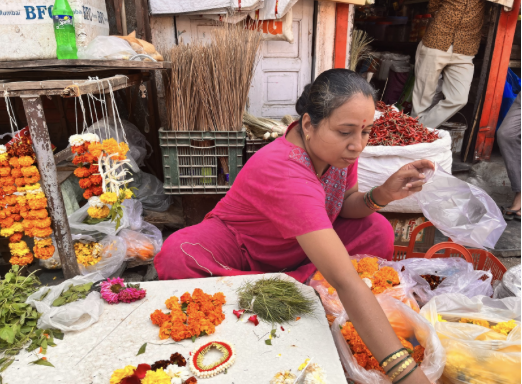  locals in the neighbourhood being interviewed by students