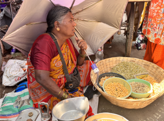  locals in the neighbourhood being interviewed by students