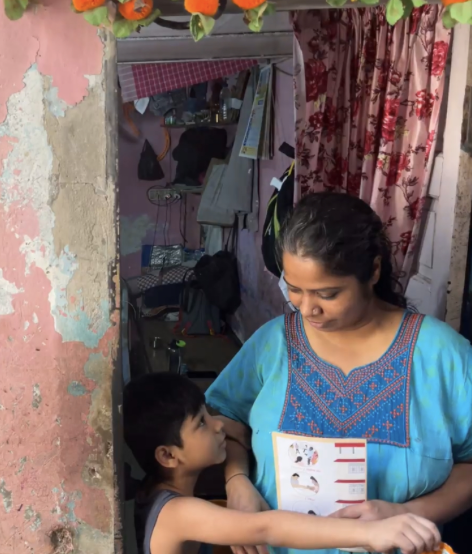  locals in the neighbourhood being interviewed by students