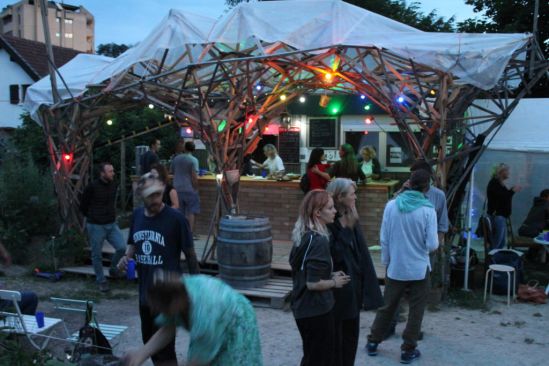 The famous bar of the garden designed and built by Elias Boulé & friends