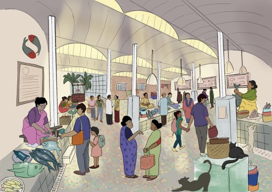 The Fishmarket with a new roof to bring in light