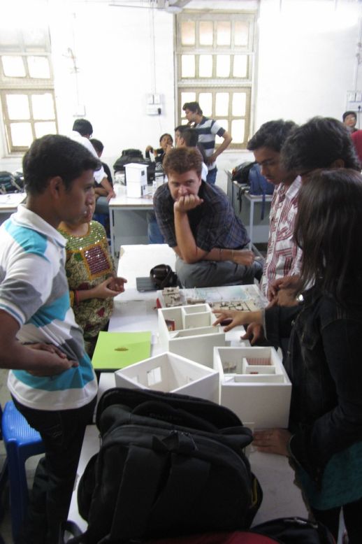 Sameep Padora of sp+a interacts with the students. 