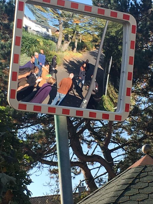 Residents show their neighbourhood to urban design students during the Delta V workshop in Versoix, Geneva, Switzerland