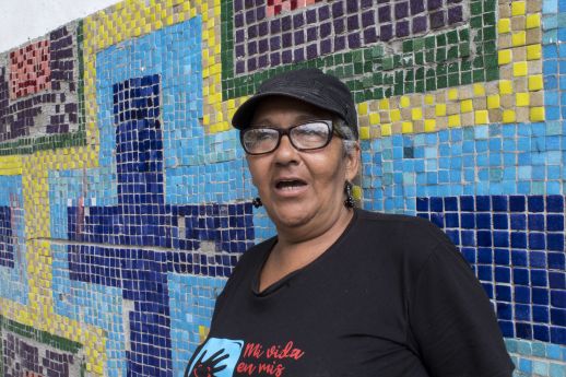 Yolanda speaks of the violence she endured. Photograph by Stephanie Marcelot