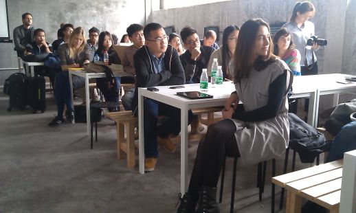 MoMA workshop participants with architect Debora Mesa