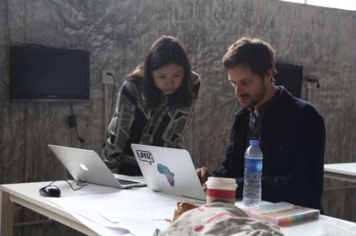 Matias with workshop participant Aki Lee