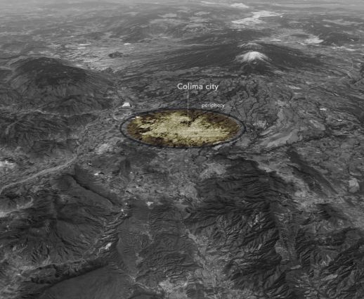  Colima city is located in a valley, north of which is the Colima volcano and to the southern end is the Pacific ocean coastline.