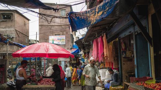 The bustling market street- a regular day in the gully.