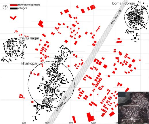 Image 3: Figure-ground map showing existing villages and the new developments. (Sector 8, 9, 17, 18)