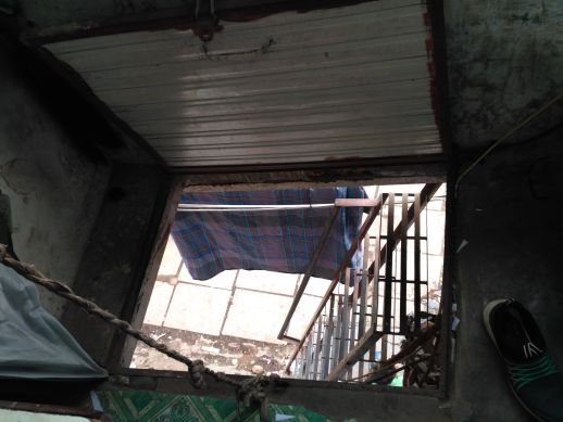 Ladder leading to the first floor