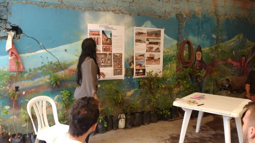 Juliana presenting some references to the community