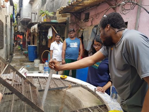 On-ground survey of the wells in Dharavi