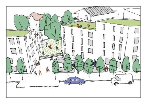 Il y a peu d’activité à Versoix, même pour les jeunes, obligés de se rendre au centre-ville. Ici le front de voie bruyant et les norme de construction imposées en raison des risques majeurs offrent l’opportunité d’implanter une activité bruyante