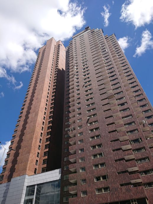 A couple of high-rise residential buildings in the city