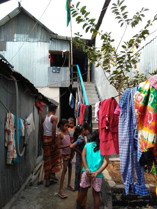 A two-story house constructed with a timber frame