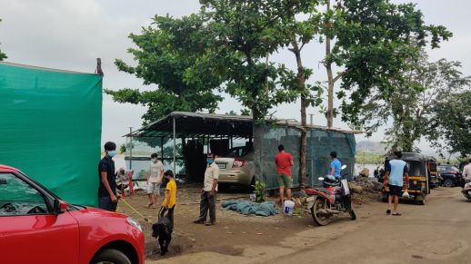 Temporary car parking sheds